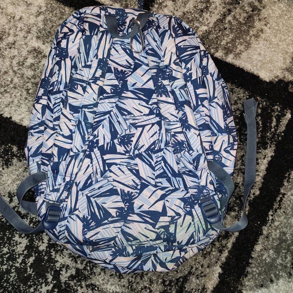 Columbia Blue Palm Leaf Print‎ Backpack Unisex Daypack CB059CO-X4698